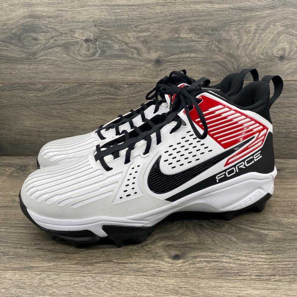 Nike Force Savage Pro 3 Mens 16 White Black Red Football Cleats FJ8163-109